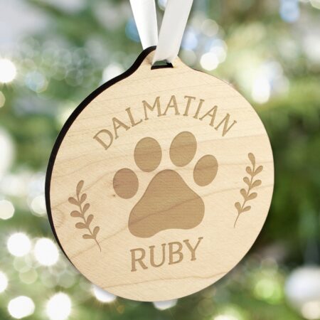 Personalised Dog Breed Round Wooden Bauble: 7 - Christmas Decorations By Gift Moments