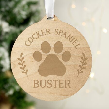 Personalised Dog Breed Round Wooden Bauble: 3 - Christmas Decorations By Gift Moments
