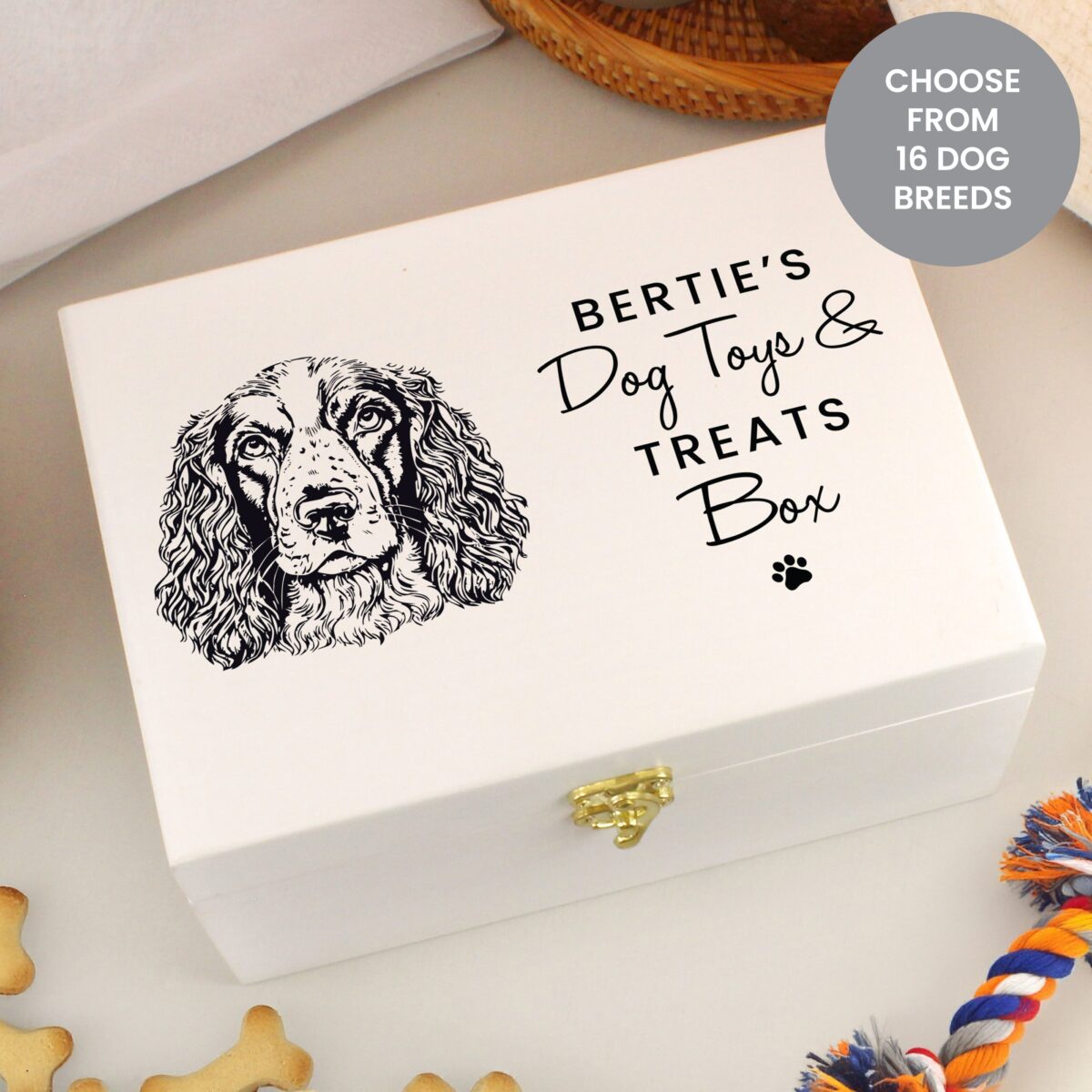 Personalised Dog Breed White Storage Box: 2 - Storage By Gift Moments