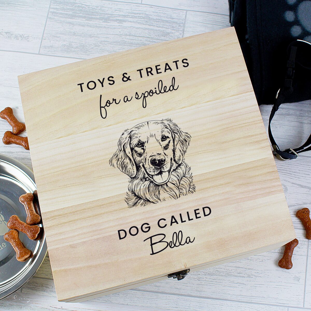 Personalised Dog Breed Wooden Storage Box: 4 - Storage By Gift Moments