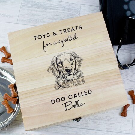 Personalised Dog Breed Wooden Storage Box: 4 - Storage By Gift Moments