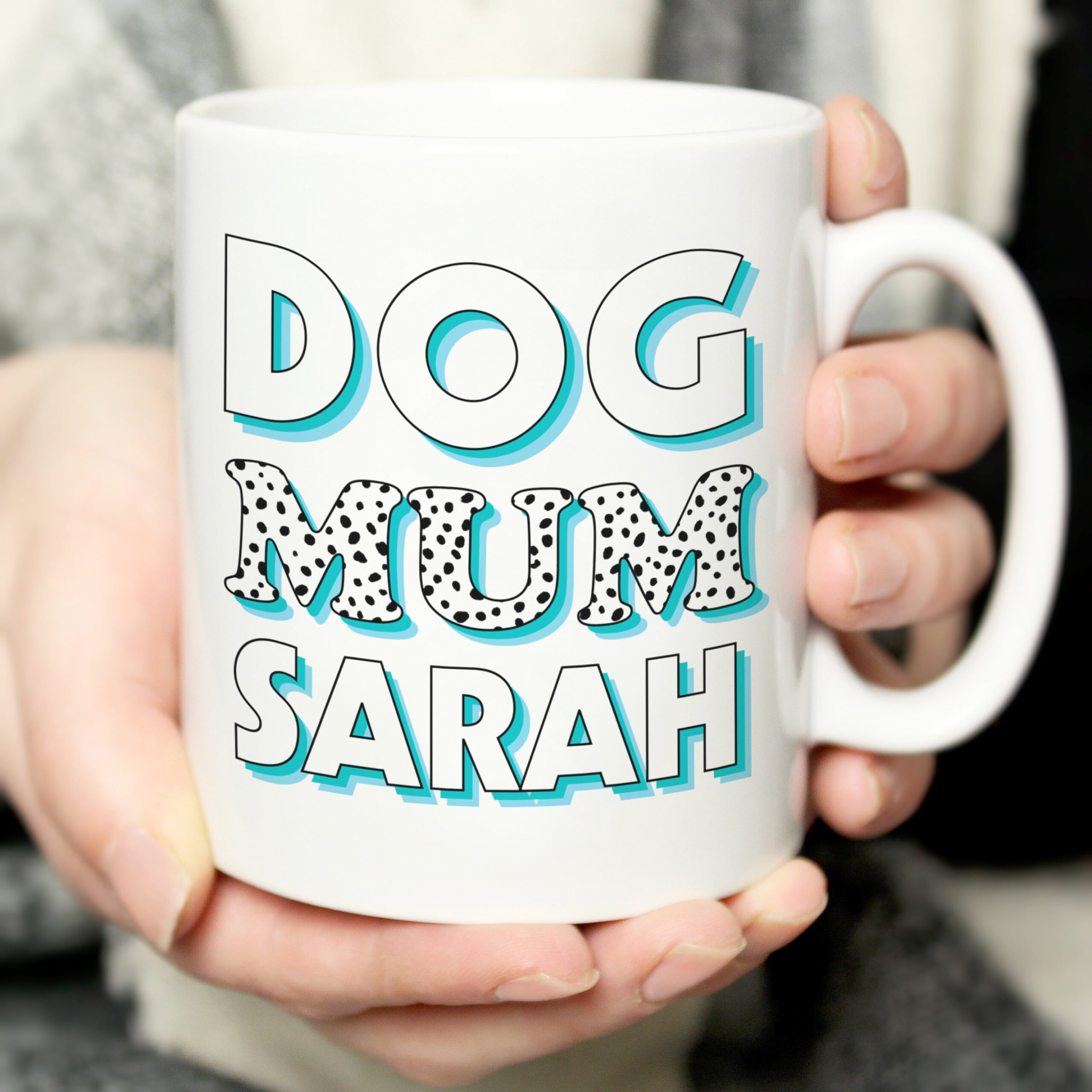 Personalised Dog Mum Blue Spots Mug: 1 - Mugs By Gift Moments