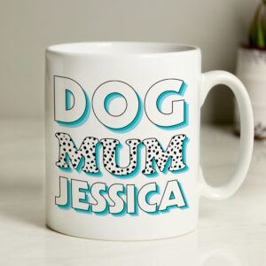 Personalised Dog Mum Blue Spots Mug: 4 - Mugs By Gift Moments