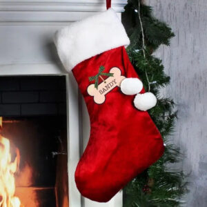 Personalised Dog Treats Luxury Red Stocking: 2 - Christmas Stockings By Gift Moments