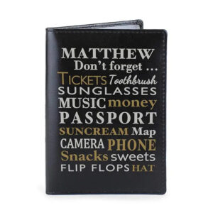 Personalised Don’t Forget... Black Passport Holder: 2 - Passport Holders By Gift Moments