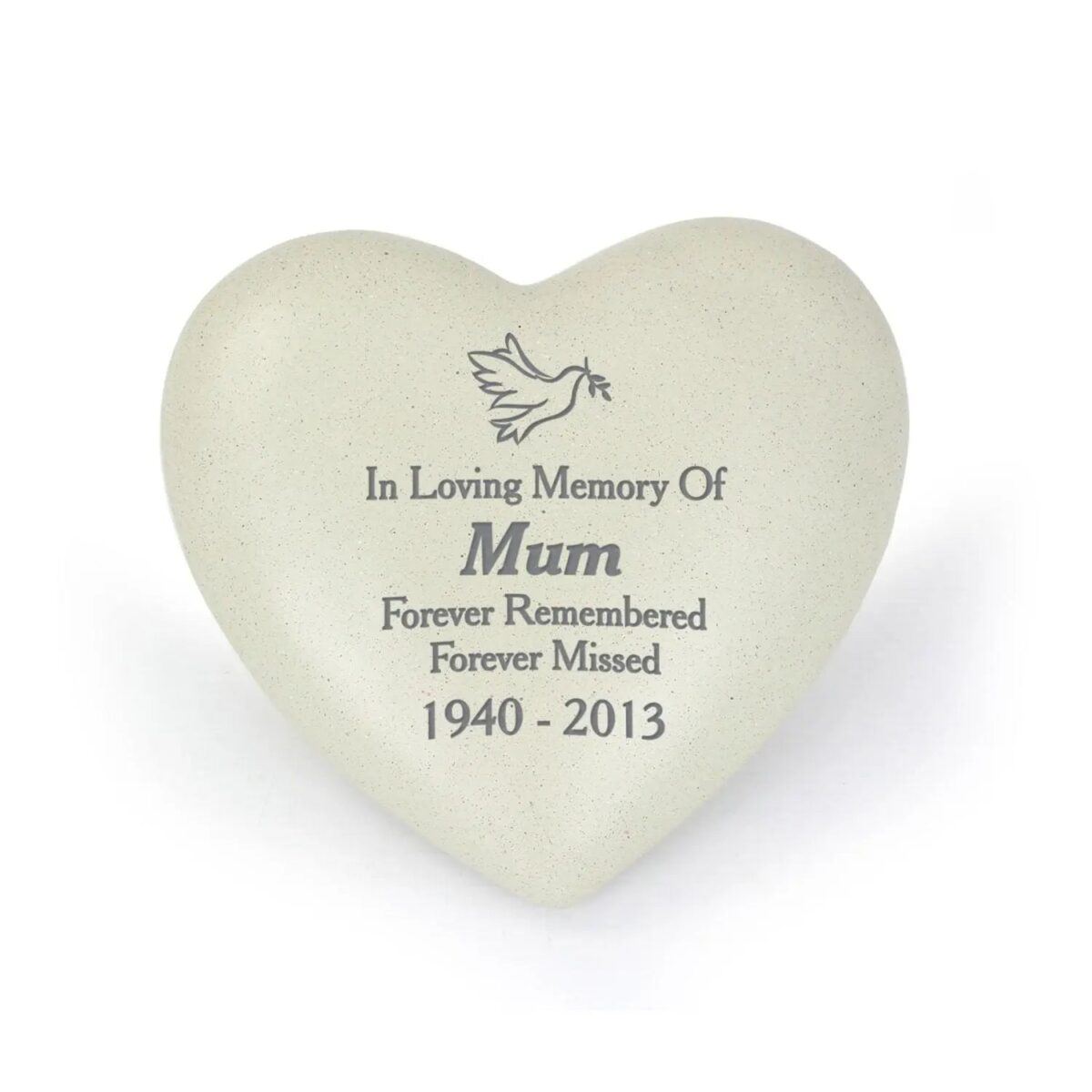 Personalised dove heart memorial