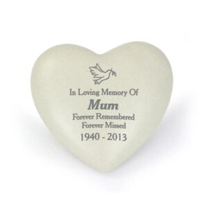 Personalised Dove Heart Memorial: 4 - Memorials By Gift Moments