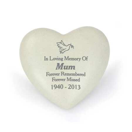 Personalised dove heart memorial