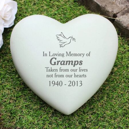Personalised dove heart memorial
