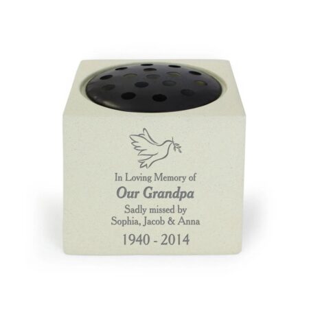 Personalised dove memorial vase