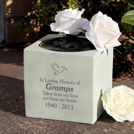 Personalised dove memorial vase