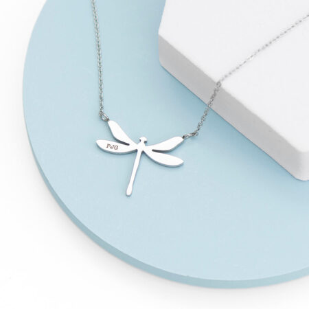 Personalised Dragonfly Silver Necklace: 4 - Necklaces By Gift Moments