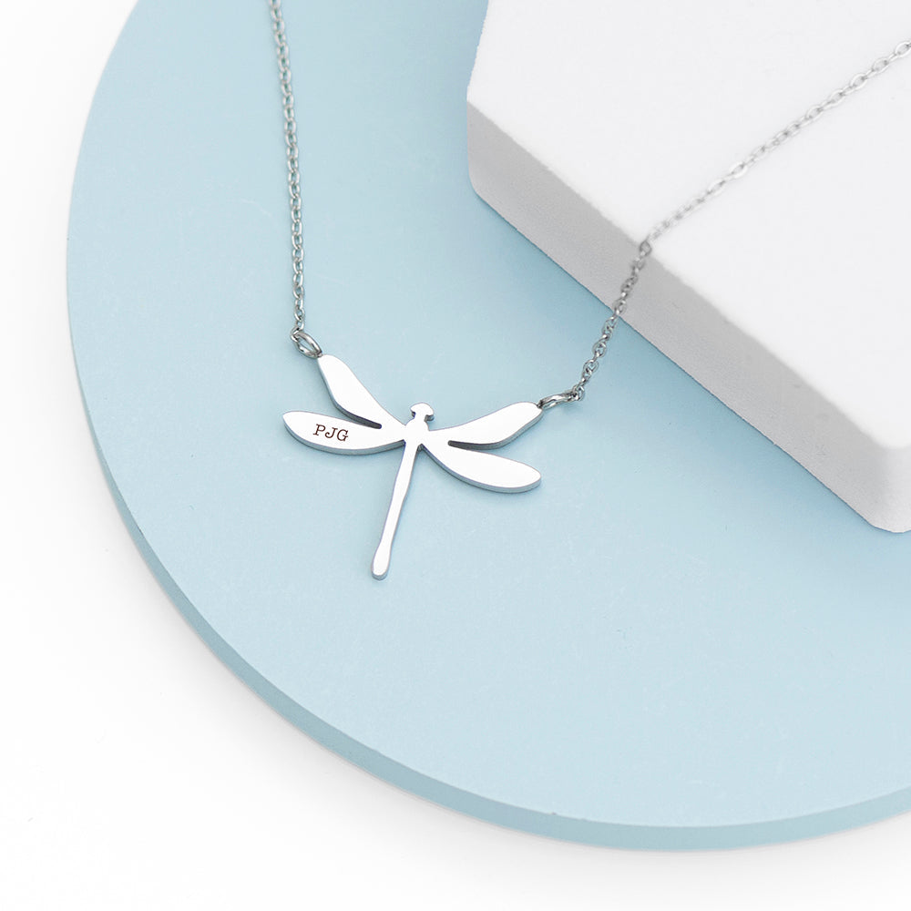 Personalised Dragonfly Silver Necklace: 4 - Necklaces By Gift Moments