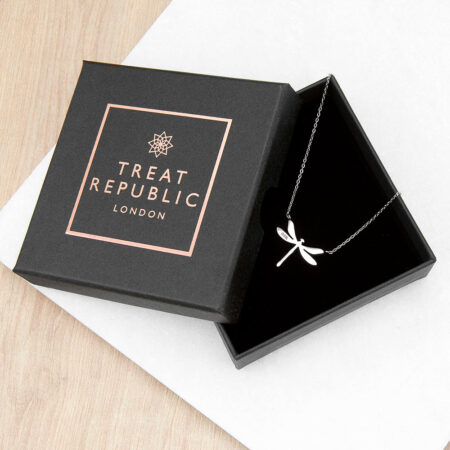 Personalised Dragonfly Silver Necklace: 5 - Necklaces By Gift Moments