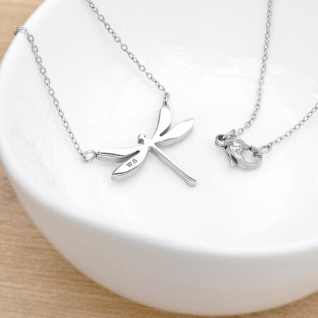 Personalised Dragonfly Silver Necklace: 2 - Necklaces By Gift Moments