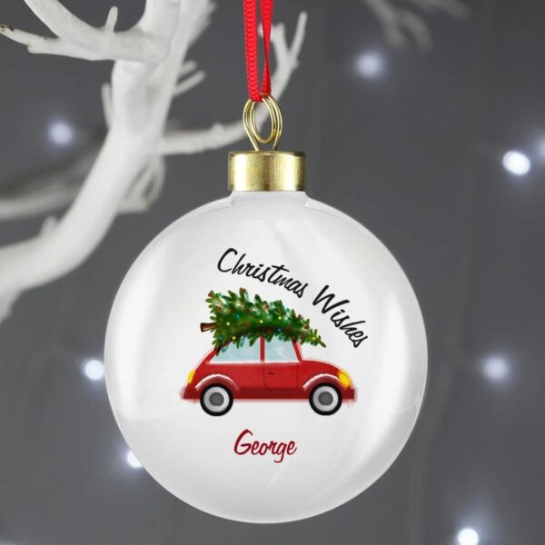 Personalised ’Driving Home For Christmas’ Bauble: 2 - Christmas Baubles By Gift Moments