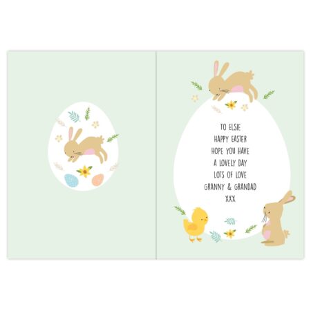 Personalised Easter Bunny & Chick Card: 4 - Greeting Cards By Gift Moments