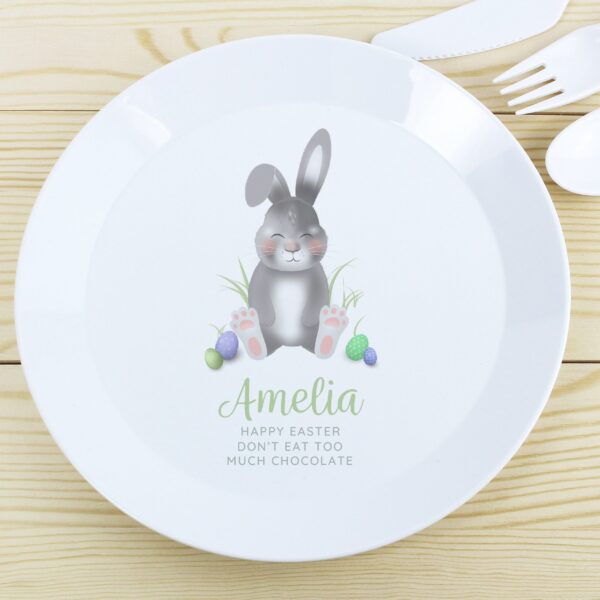 Personalised Easter Bunny Plastic Plate: 2 - Plates By Gift Moments