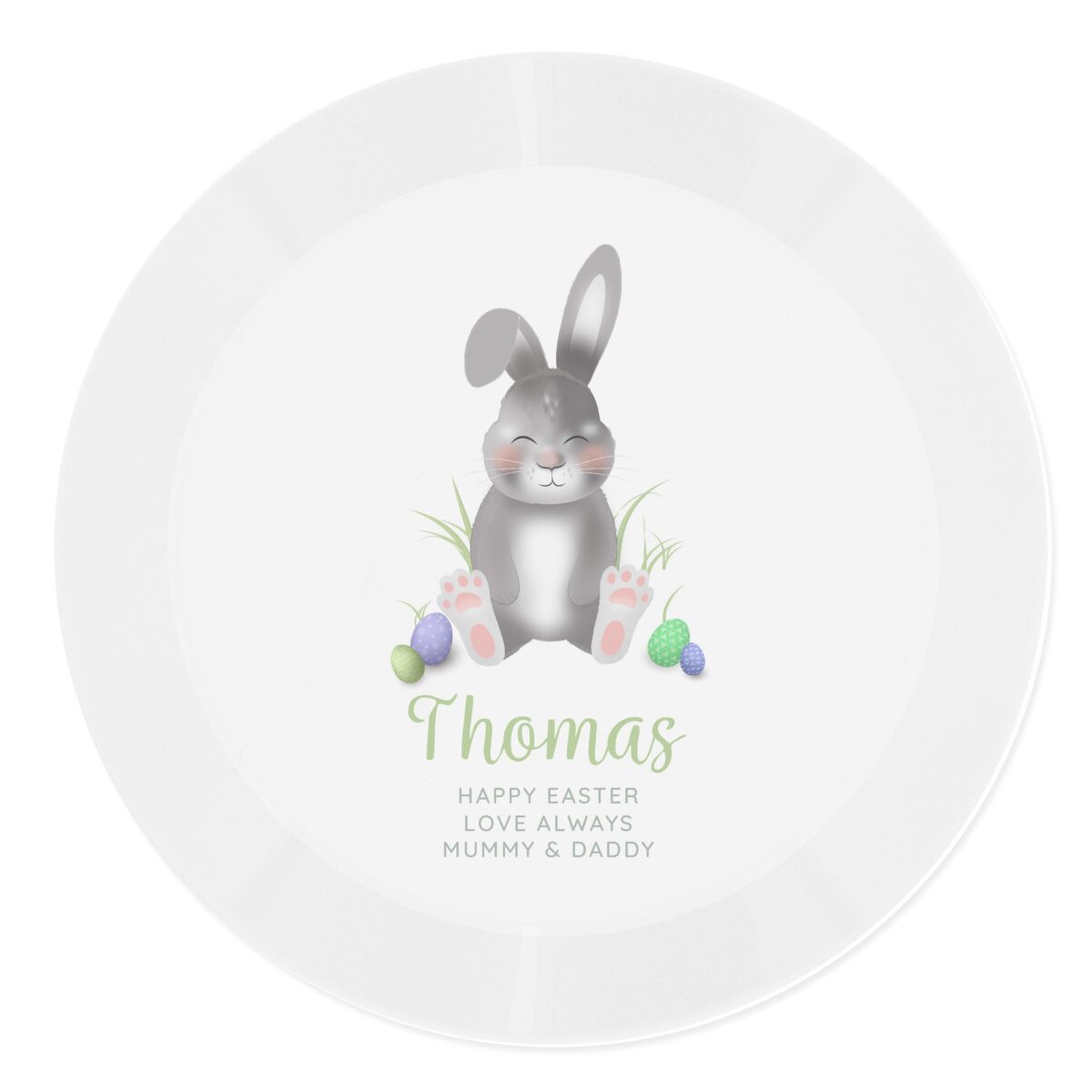 Personalised Easter Bunny Plastic Plate: 5 - Plates By Gift Moments