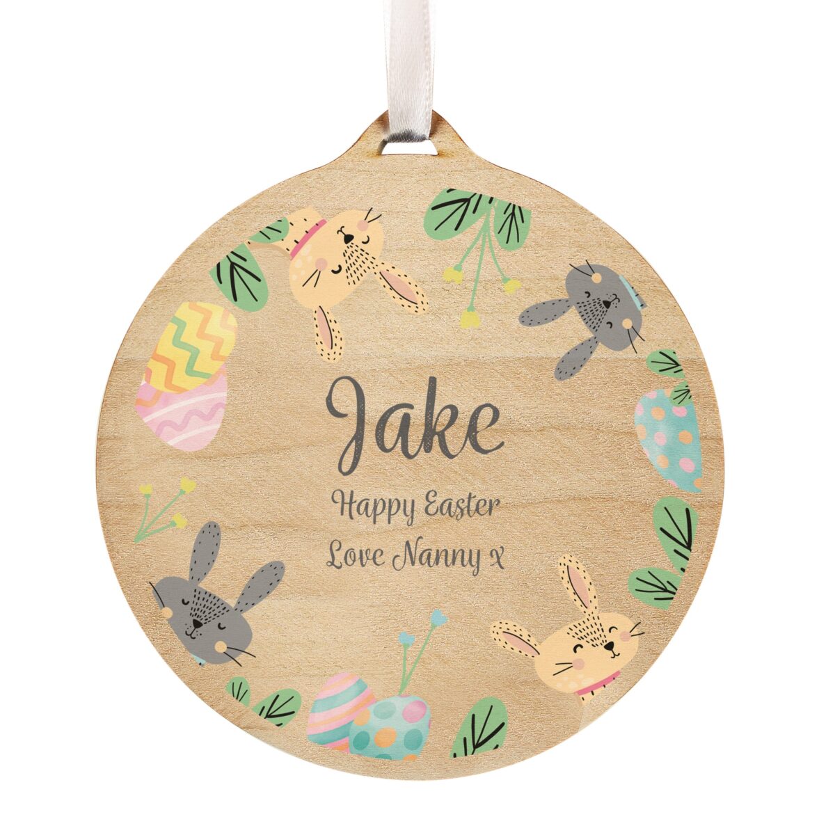 Personalised Easter Bunny Wooden Decoration: 5 - Decorations By Gift Moments