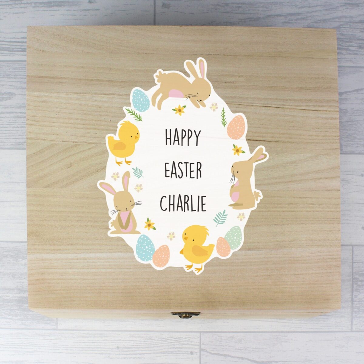 Personalised Easter Bunny Wooden Treat Box: 2 - Keepsake Boxes By Gift Moments