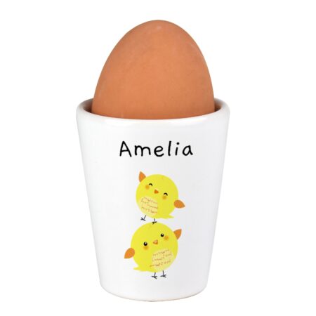 Personalised Easter Chicks Egg Cup: 3 - Egg Cups By Gift Moments