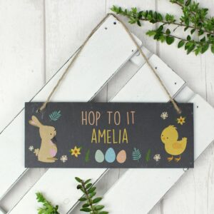 Personalised Easter Egg Hunt Slate Hanging Sign: 3 - Signs & Plaques By Gift Moments