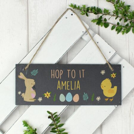 Personalised Easter Egg Hunt Slate Hanging Sign: 3 - Signs & Plaques By Gift Moments