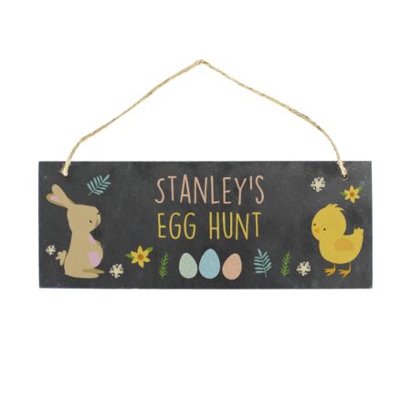 Personalised Easter Egg Hunt Slate Hanging Sign: 4 - Signs & Plaques By Gift Moments