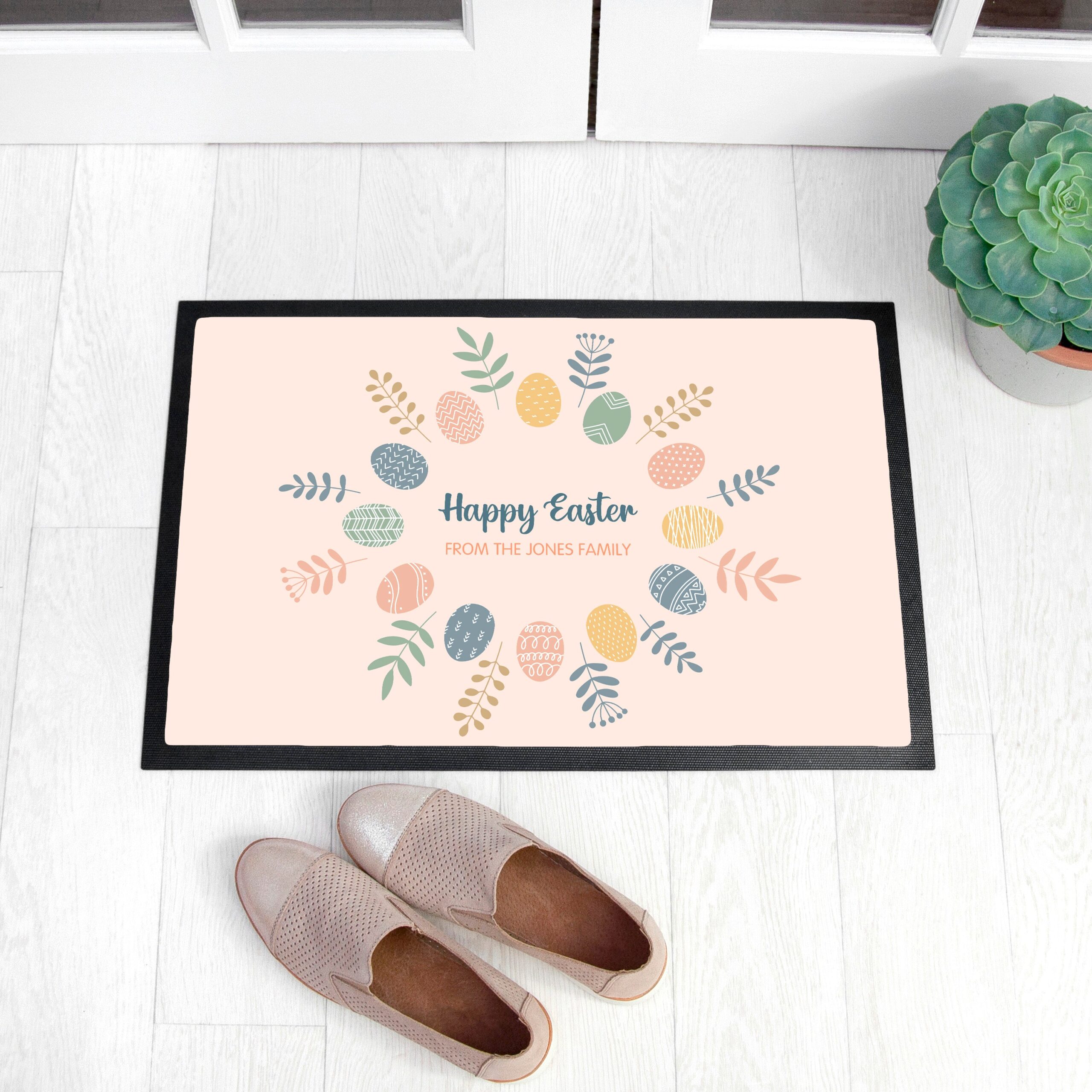 Personalised Easter Egg Wreath Doormat: 1 - Doormats By Gift Moments