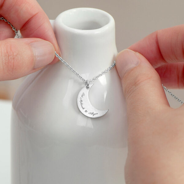 Personalised Eid Mubarak Crescent Moon Necklaces: 2 - Necklaces By Gift Moments
