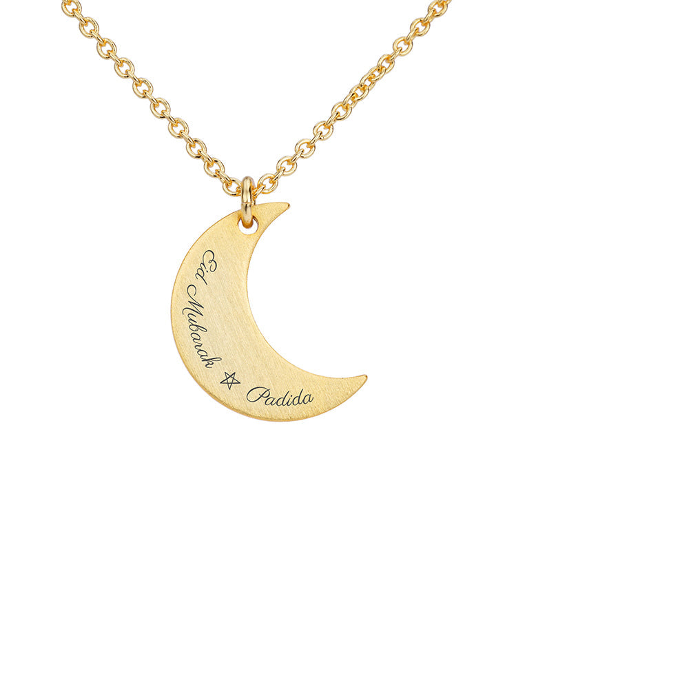 Personalised Eid Mubarak Crescent Moon Necklaces: 8 - Necklaces By Gift Moments