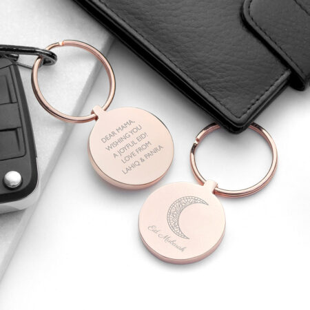 Personalised Eid Mubarak Round Keyrings: 1 - Keyrings By Gift Moments