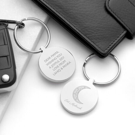 Personalised Eid Mubarak Round Keyrings: 2 - Keyrings By Gift Moments