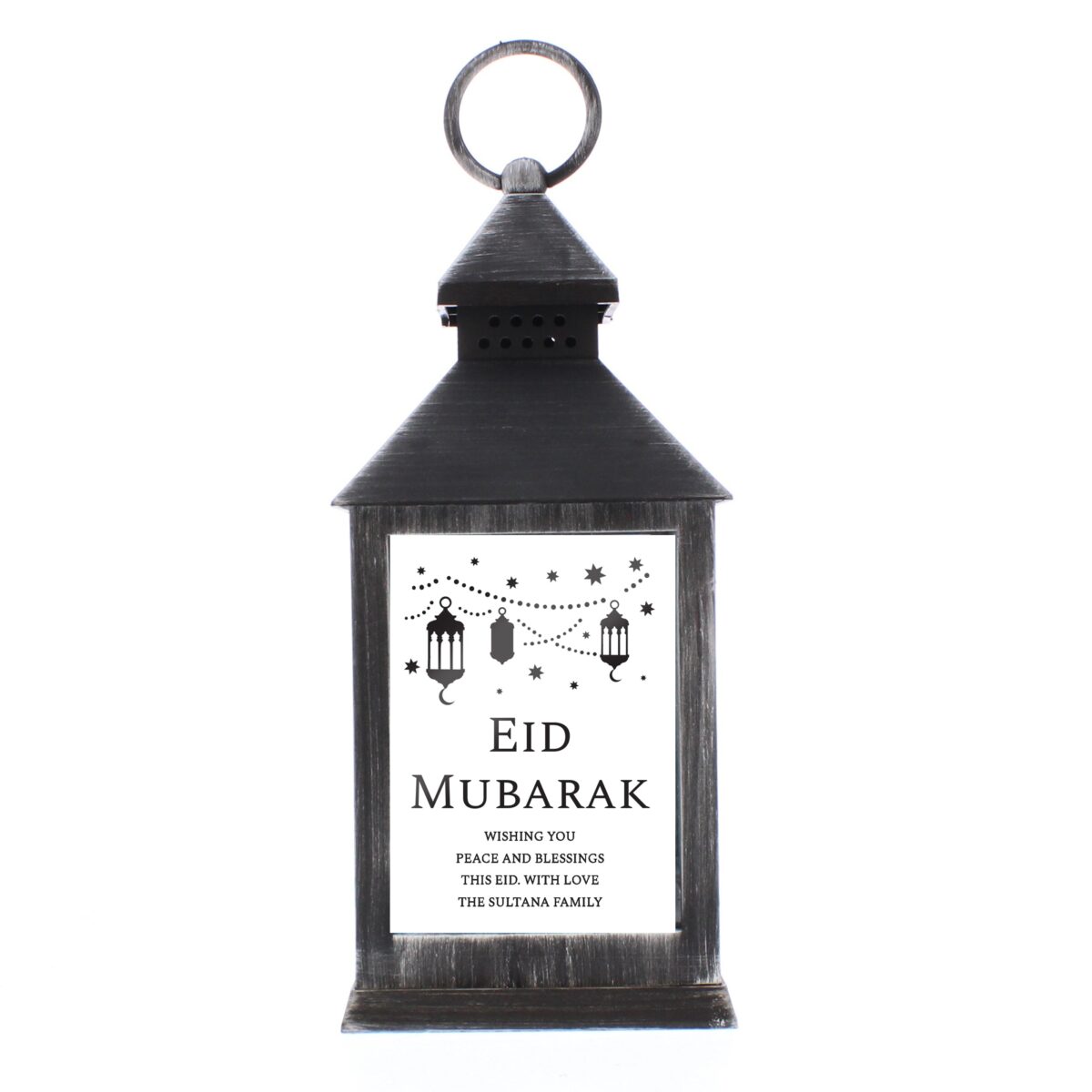 Personalised Eid and Ramadan Black Lantern: 5 - LED Lighting By Gift Moments