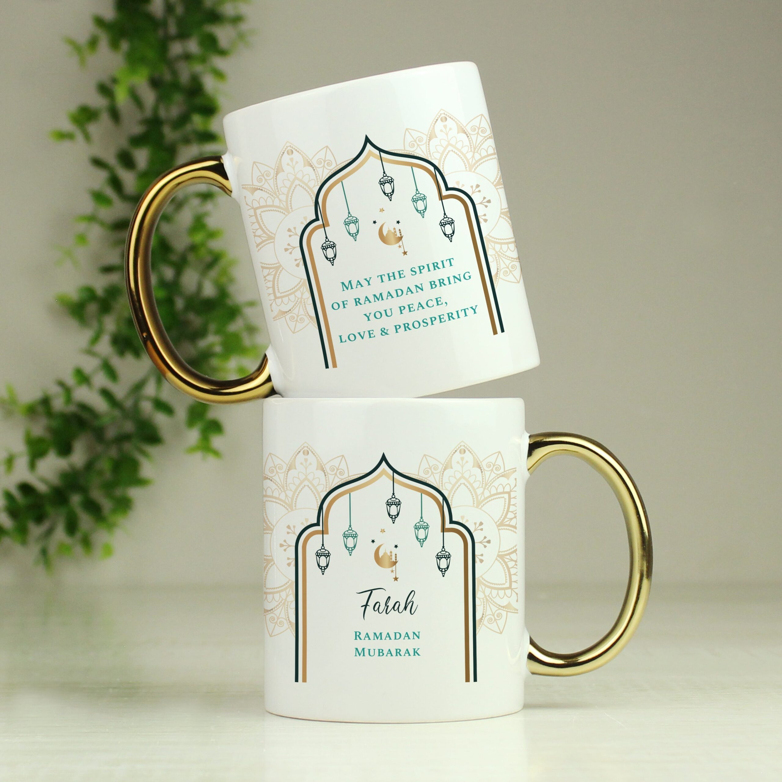 Personalised Eid and Ramadan Gold Handled Mug: 1 - Mugs By Gift Moments