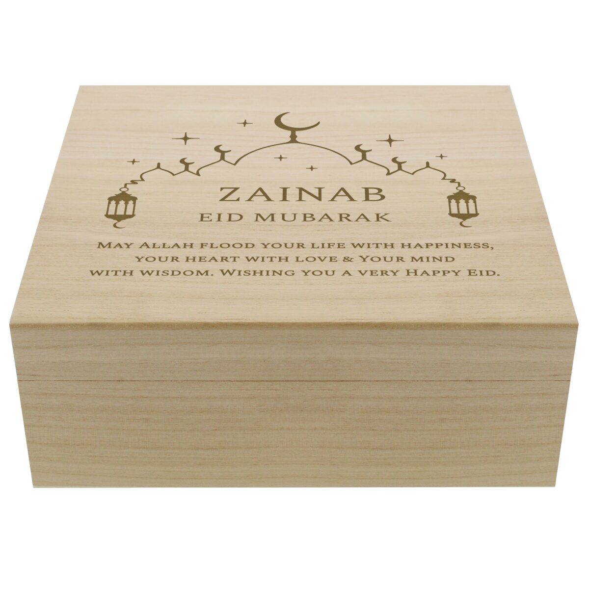 Personalised Eid and Ramadan Large Wooden Keepsake Box: 5 - Keepsake Boxes By Gift Moments