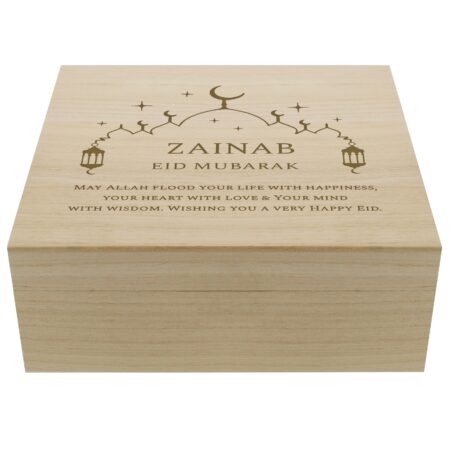 Personalised Eid and Ramadan Large Wooden Keepsake Box: 5 - Keepsake Boxes By Gift Moments