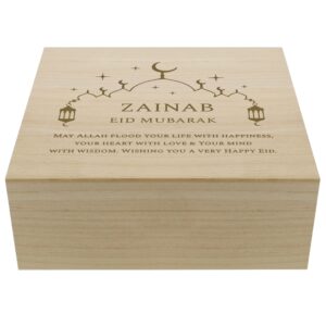 Personalised Eid and Ramadan Large Wooden Keepsake Box: 5 - Keepsake Boxes By Gift Moments