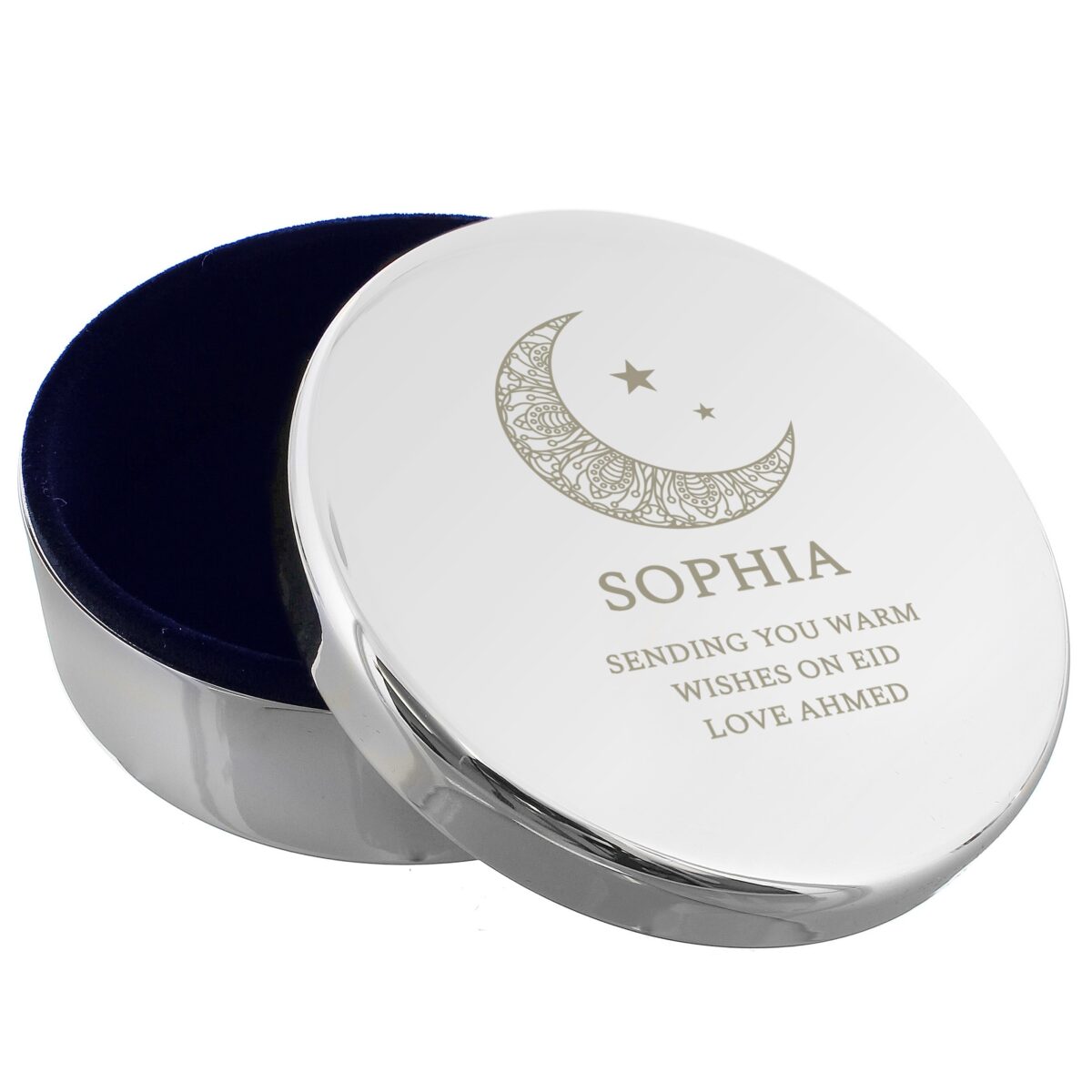 Personalised Eid and Ramadan Round Trinket Box: 5 - Trinket Boxes By Gift Moments