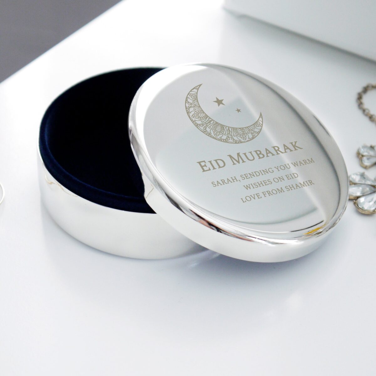 Personalised Eid and Ramadan Round Trinket Box: 2 - Trinket Boxes By Gift Moments