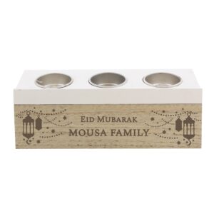 Personalised Eid and Ramadan Triple Tea Light Box: 4 - Candle Holders By Gift Moments