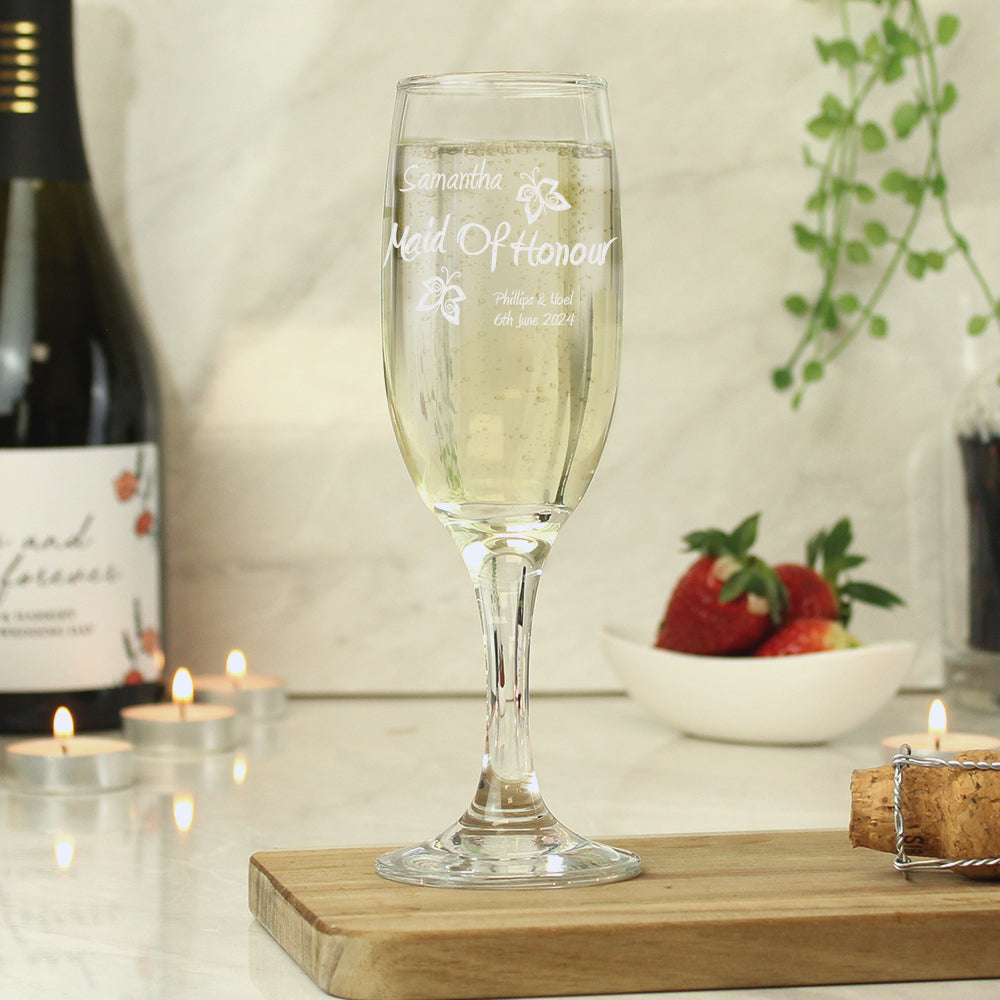 Personalised Elegance Flute: 3 - Champagne Flutes By Gift Moments