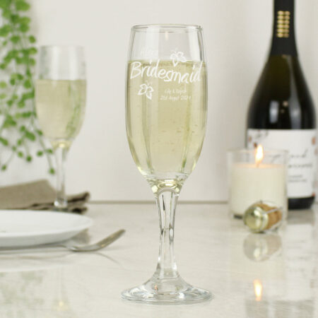 Personalised Elegance Flute: 4 - Champagne Flutes By Gift Moments