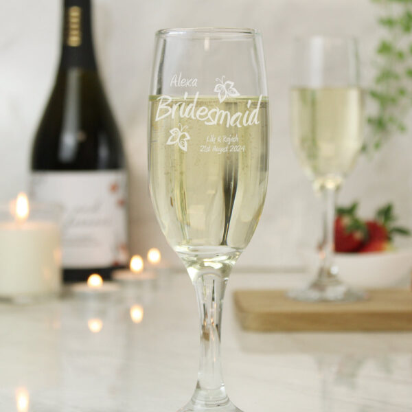 Personalised Elegance Flute: 2 - Champagne Flutes By Gift Moments