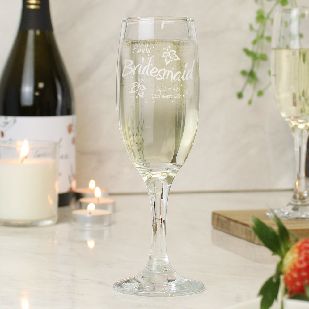 Personalised Elegance Flute: 1 - Champagne Flutes By Gift Moments