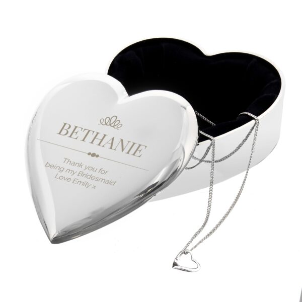 Personalised Elegant Crown Heart Trinket Box & Necklace Set: 2 - Necklaces By Gift Moments