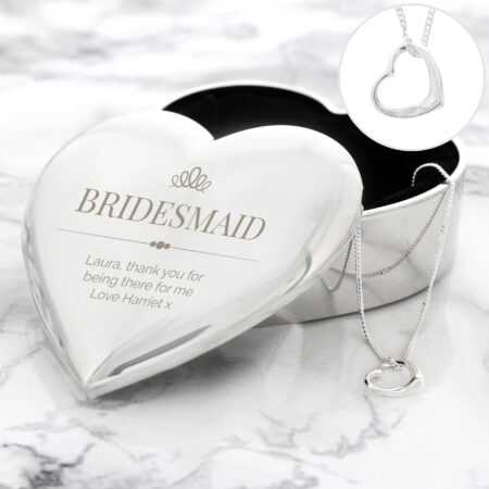 Personalised Elegant Crown Heart Trinket Box & Necklace Set: 5 - Necklaces By Gift Moments