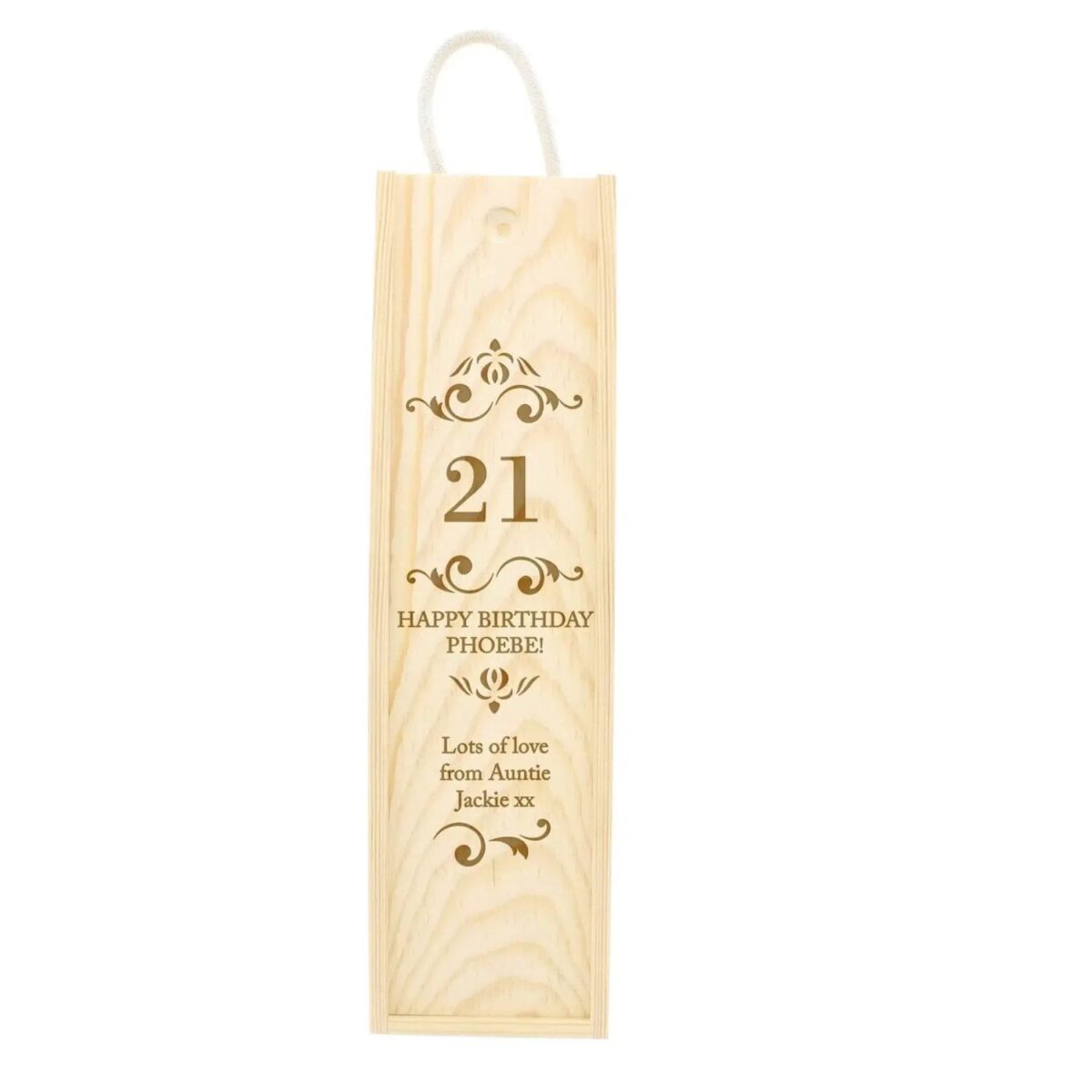 Personalised Elegant Number Wooden Wine Bottle Box: 4 - Barware By Gift Moments