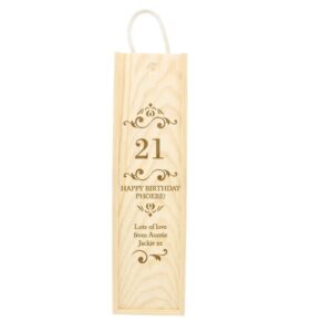 Personalised Elegant Number Wooden Wine Bottle Box: 4 - Barware By Gift Moments